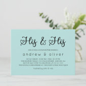 ロビンエッグブルーのシンプルな男女カップルシャワー 招待状 (スタンド正面)