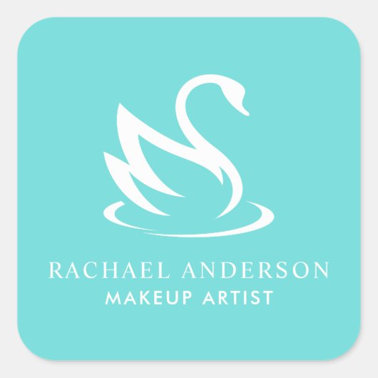 ロビンエッグブルーのスワンシルエット スクエアシール (正面)