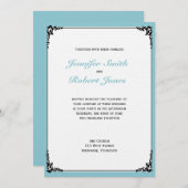 ロビンエッグブルーイニシャルポー結婚式招待状 招待状 (正面/裏面)