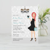 ロビンエッグブルーヒョウ妊娠ママ赤ちゃんシャワー 招待状 (スタンド正面)