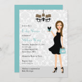 ロビンエッグブルーヒョウ妊娠ママ赤ちゃんシャワー 招待状 (正面/裏面)