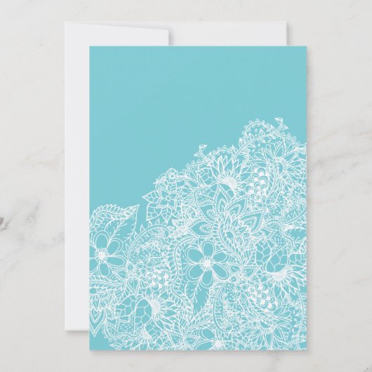 ロビンエッグブルーフローラレース甘い16 招待状 (裏面)