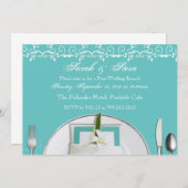 ロビンエッグブルーポストズブ結婚ランチ招待状 招待状 (正面/裏面)