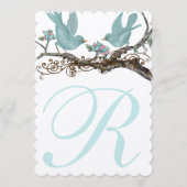 ロビンエッグブルーヴィンテージラブバード結婚ズメニュー メニュー (裏面)