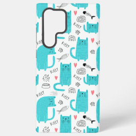 ロビンエッグブルー かわいい猫柄 SAMSUNG GALAXY S22 ULTRAケース
