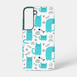 ロビンエッグブルー かわいい猫柄 SAMSUNG GALAXY S22ケース
