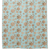 ロビンエレガントエッグブルーフェスティバル銅雪片 シャワーカーテン (正面)