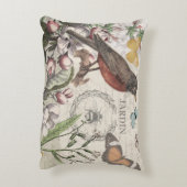 ロビンエレガントバードバタフライフランスのアート アクセントクッション (裏面(縦))