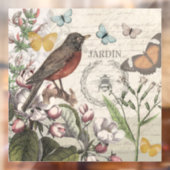 ロビンエレガントバードバタフライフランスのアート ウィンドウサイン (シート2)