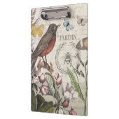 ロビンエレガントバードバタフライフランスのアート クリップボード (左)