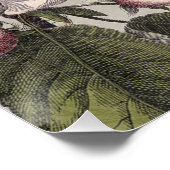 ロビンエレガントバードバタフライフランスのアート ポスター (コーナー)