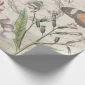 ロビンエレガントバードバタフライフランスのアート ラッピングペーパー (角)