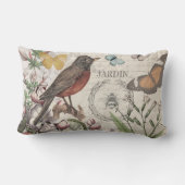 ロビンエレガントバードバタフライフランスのアート ランバークッション (裏面)