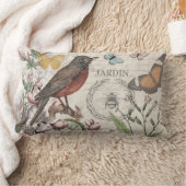 ロビンエレガントバードバタフライフランスのアート ランバークッション (ブランケット)