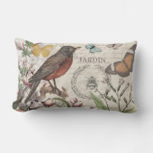 ロビンエレガントバードバタフライフランスのアート ランバークッション (正面)