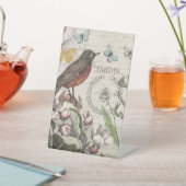 ロビンエレガントバードバタフライフランスのアート 台座サイン (インサイチュ)