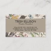 ロビンエレガントバードバタフライフランスのアート 名刺 (裏面)