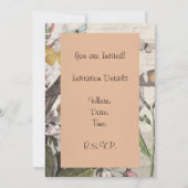 ロビンエレガントバードバタフライフランスのアート 招待状 (裏面)