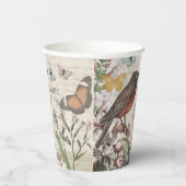 ロビンエレガントバードバタフライフランスのアート 紙コップ (右)
