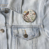 ロビンエレガントバードバタフライフランスのアート 缶バッジ (インサイチュ)