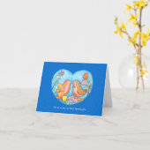 ロビンカップル愛の記念日バレンタインデー カード (黄色い花)