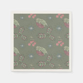 ロビンクリスマスドードルナプキン スタンダードカクテルナプキン (正面)
