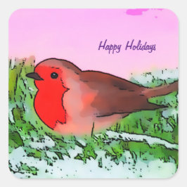 ロビンクリスマスホリデーシーズン スクエアシール