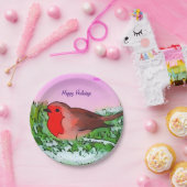 ロビンクリスマスホリデーシーズン ペーパープレート (パーティー)