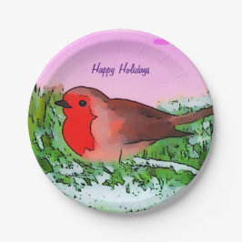 ロビンクリスマスホリデーシーズン ペーパープレート