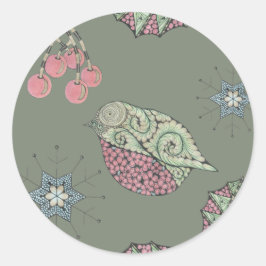 ロビンクリスマスラベル ラウンドシール