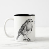 ロビンクリスマス応援白黒 ツートーンマグカップ (左)