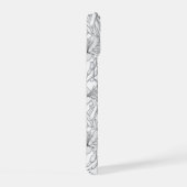 ロビンスとユリの花、白黒 iPhone 15ケース (右側面)