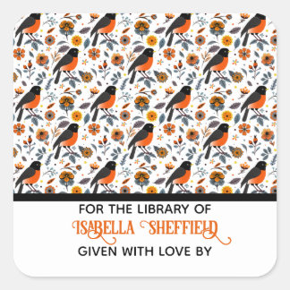 ロビンスと花 スクエアシール