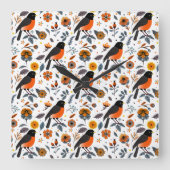 ロビンスと花 スクエア壁時計 (正面)