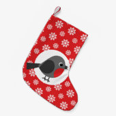 ロビンスノーフレークレッド スモールクリスマスストッキング (正面 (吊り時))