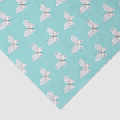 ロビンズエッグブルーと白蝶ティッシュペーパー 薄葉紙 (詳細)