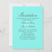 ロビンズエッグブルーのターコイズアクアブルーのウェディング 招待状 (正面)