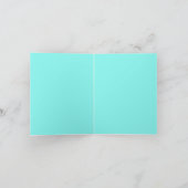 ロビンズエッグブルーのターコイズアクアブルーの結婚式 サンキューカード (内部)