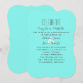 ロビンズエッグブルーのターコイズアクアブルーの結婚式 招待状 (正面/裏面)
