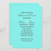 ロビンズエッグブルーのターコイズアクアブルーの結婚式 招待状 (正面/裏面)