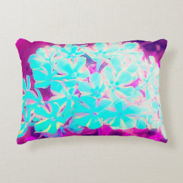 ロビンズエッグブルーのペッパーミントツイストフロックスの花 アクセントクッション