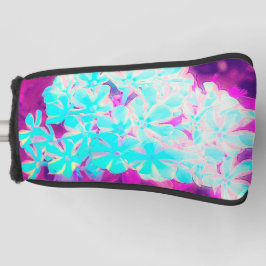 ロビンズエッグブルーのペッパーミントツイストフロックスの花 ゴルフヘッドカバー