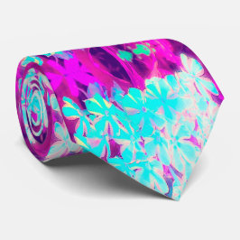 ロビンズエッグブルーのペッパーミントツイストフロックスの花 ネクタイ