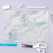 ロビンズエッグブルーアンドホワイトマーブルティッシュペーパー 薄葉紙 (クラフト)