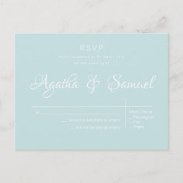 ロビンズエッグブルークラシック結婚式招待状RSVP ポストカード