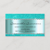 ロビンズエッグブルーダイヤモンドメタルエレガントグリッター 名刺 (裏面)