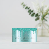 ロビンズエッグブルードリップスメタルカスタマイズグリッター 名刺 (スタンド正面)