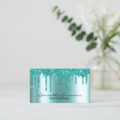 ロビンズエッグブルードリップメタルルックユニークカスタム 名刺 (スタンド正面)