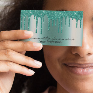 ロビンズエッグブルードリップメタルルックユニークカスタム 名刺