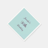 ロビンズエッグブルーミニマリスト95th誕生日パーティー スタンダードカクテルナプキン (角)